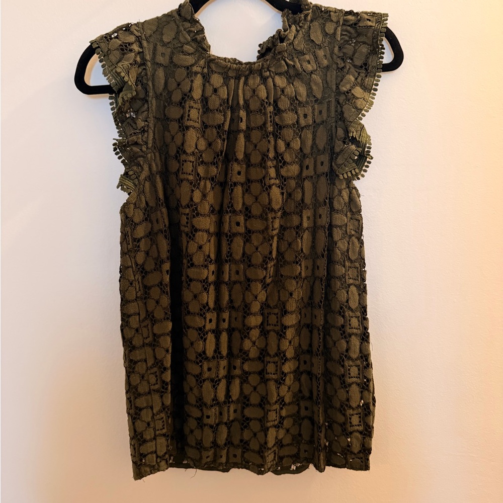Anthropologie Maeve Olive Textured Top